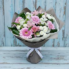 Букет цветов из:  Герберы, Альстромерии и Хризантемы в Ярославском