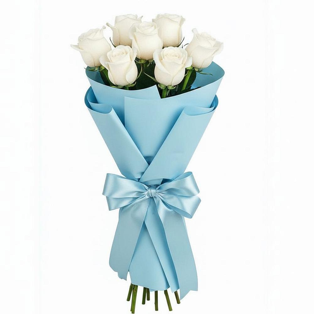 Букет 7 белых роз Проуд в Ярославском