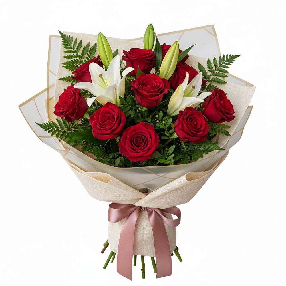 Букет цветов из: Лилии и Розы в Ярославском