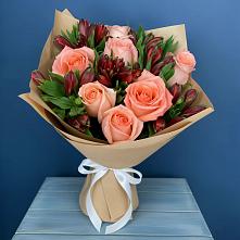 Букет цветов из:  Розы и Альстромерии #REPLACE_PRED# Ярославском