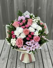 Букет цветов из:  Альстромерии, Гвоздики, Розы и Хризантемы в Ярославском