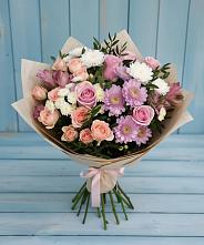 Букет цветов из:  Хризантемы, Розы и Альстромерии #REPLACE_PRED# Ярославском