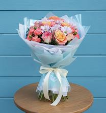 Букет цветов из:  Хризантемы и Розы в Ярославском