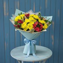 Букет цветов из:  Альстромерии и Хризантемы в Ярославском